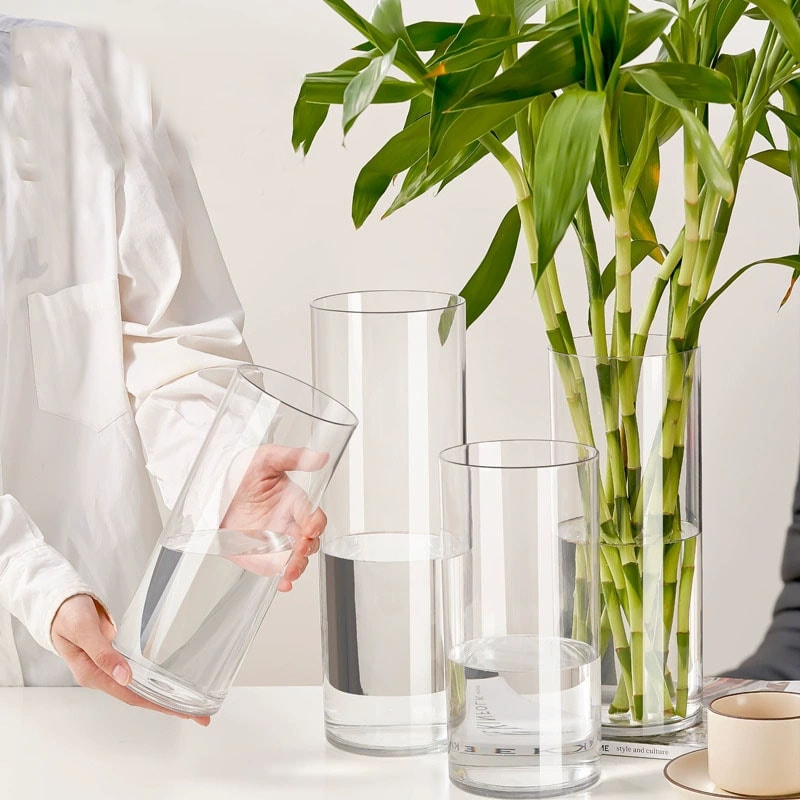 Clear Acrylic Cylinder Vase For Wedding Centerpieces And Hydroponic Flowers 5