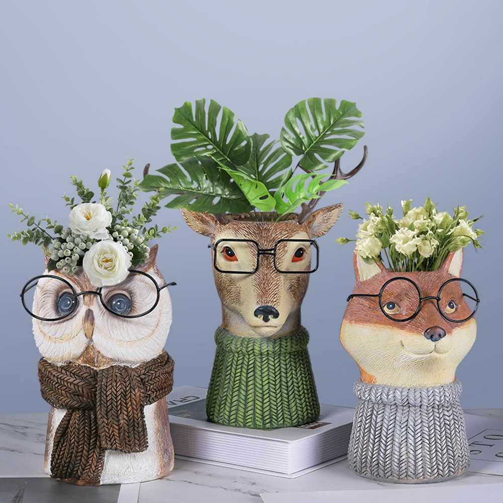 Animal Planter Vase For Home And Garden Decor 0