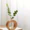 Round Hydroponic Vase With Wooden Base Decorative Glass Flower Vase For Desk And Home 3