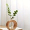 Round Hydroponic Vase With Wooden Base Decorative Glass Flower Vase For Desk And Home 3