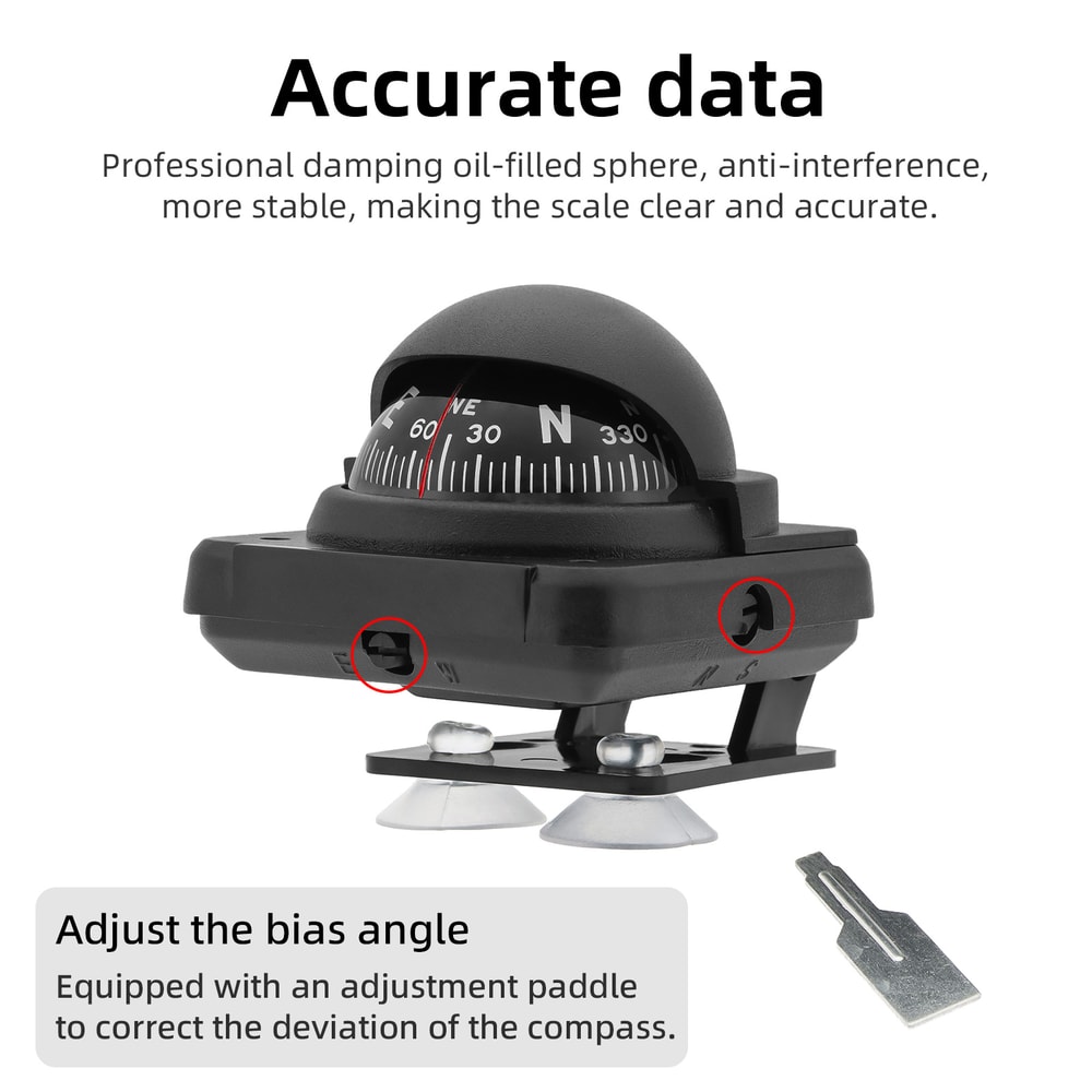 Car Compass Dashboard Mount With Suction Cup 2