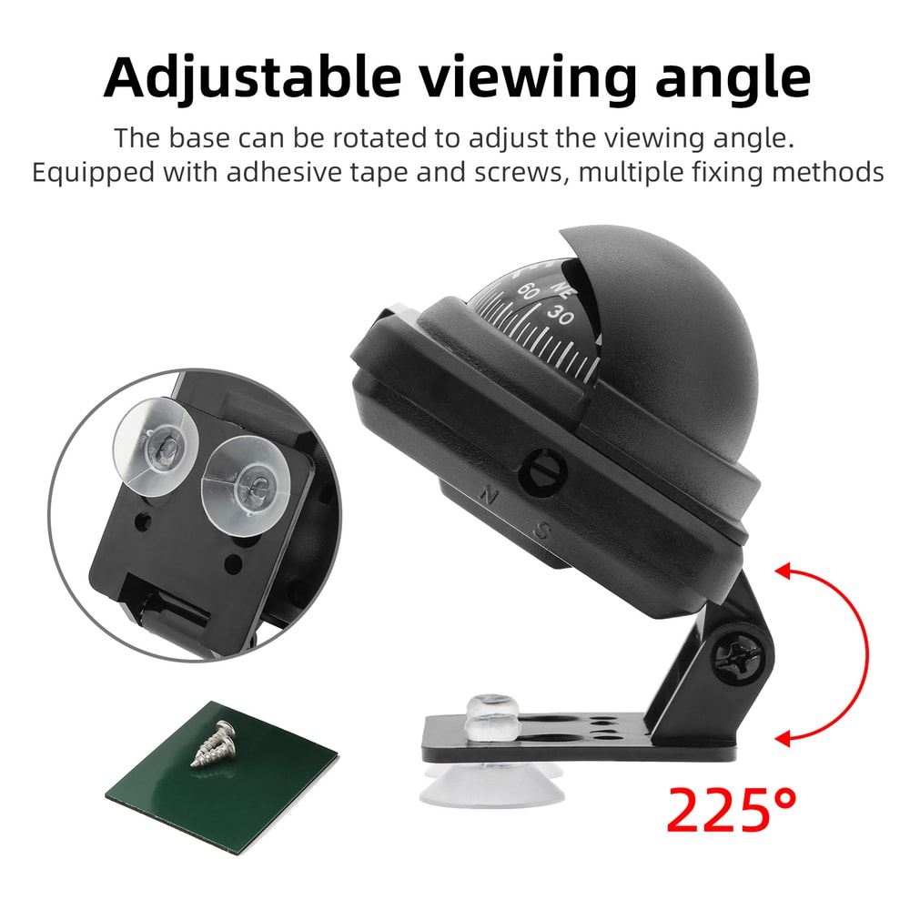 Car Compass Dashboard Mount With Suction Cup 3