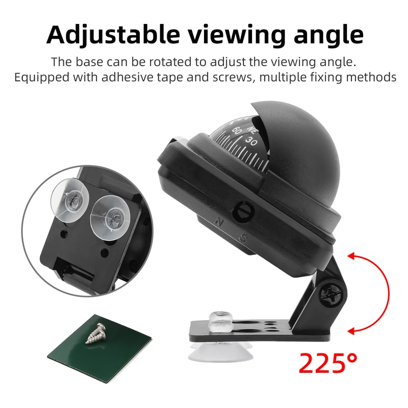 Car Compass Dashboard Mount With Suction Cup 3