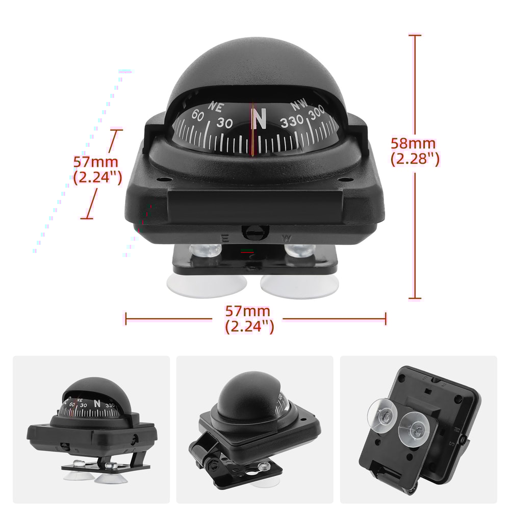 Car Compass Dashboard Mount With Suction Cup 4
