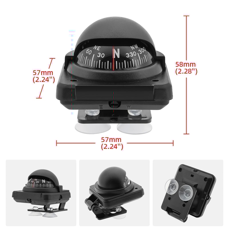 Car Compass Dashboard Mount With Suction Cup 4