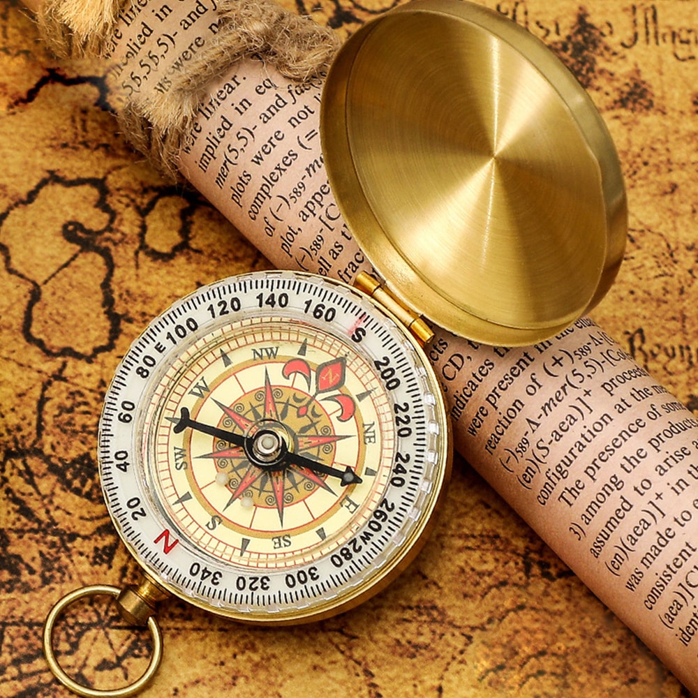 Vintage Pocket Compass for Hiking Camping and Outdoor Navigation