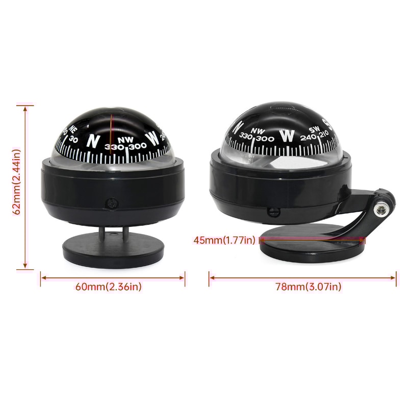 Adjustable Car Dashboard Compass For Boat Truck And Outdoor Navigation 2