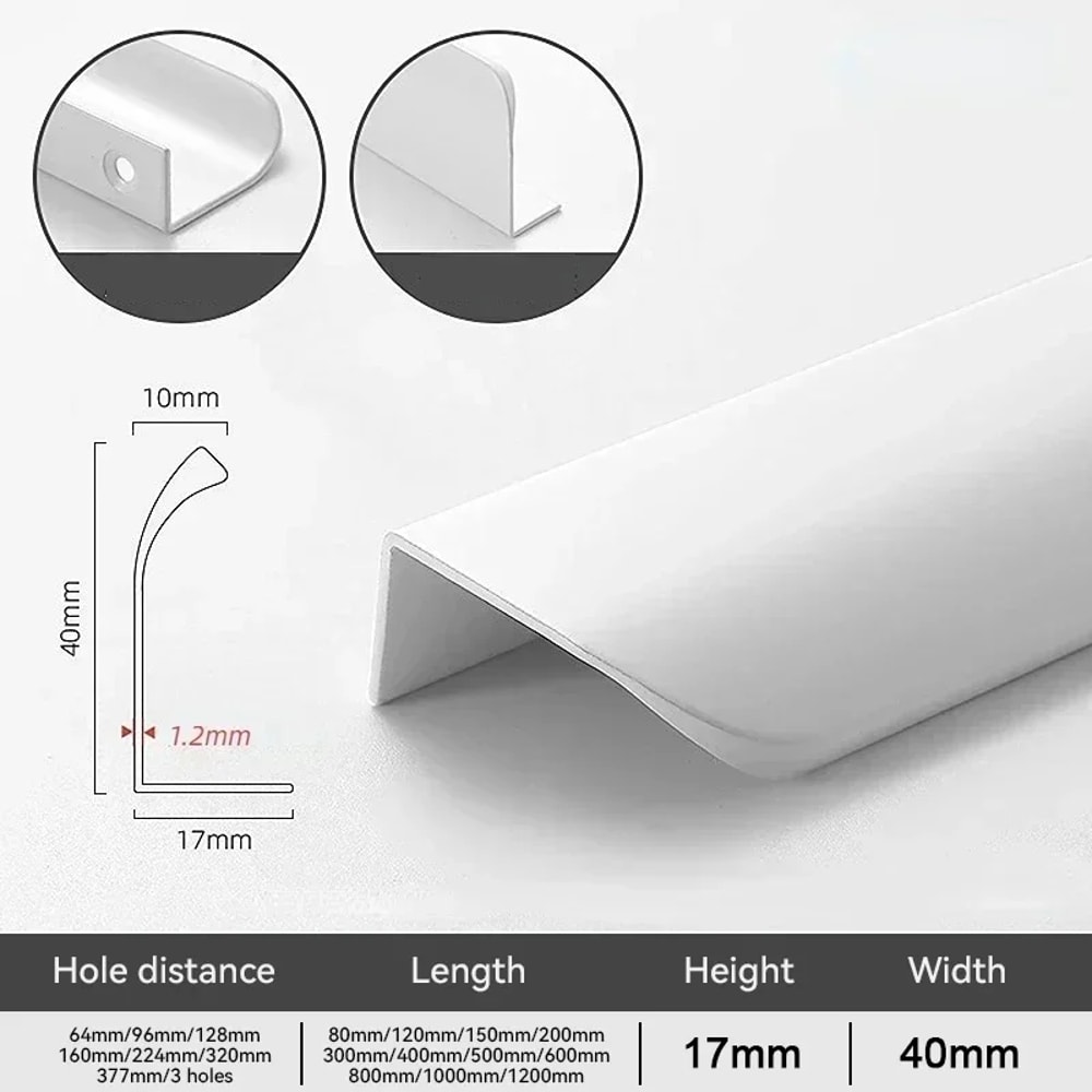 Modern Hidden Cabinet Handles Aluminum Cabinet Pulls For Kitchen Cupboards And Drawers 6