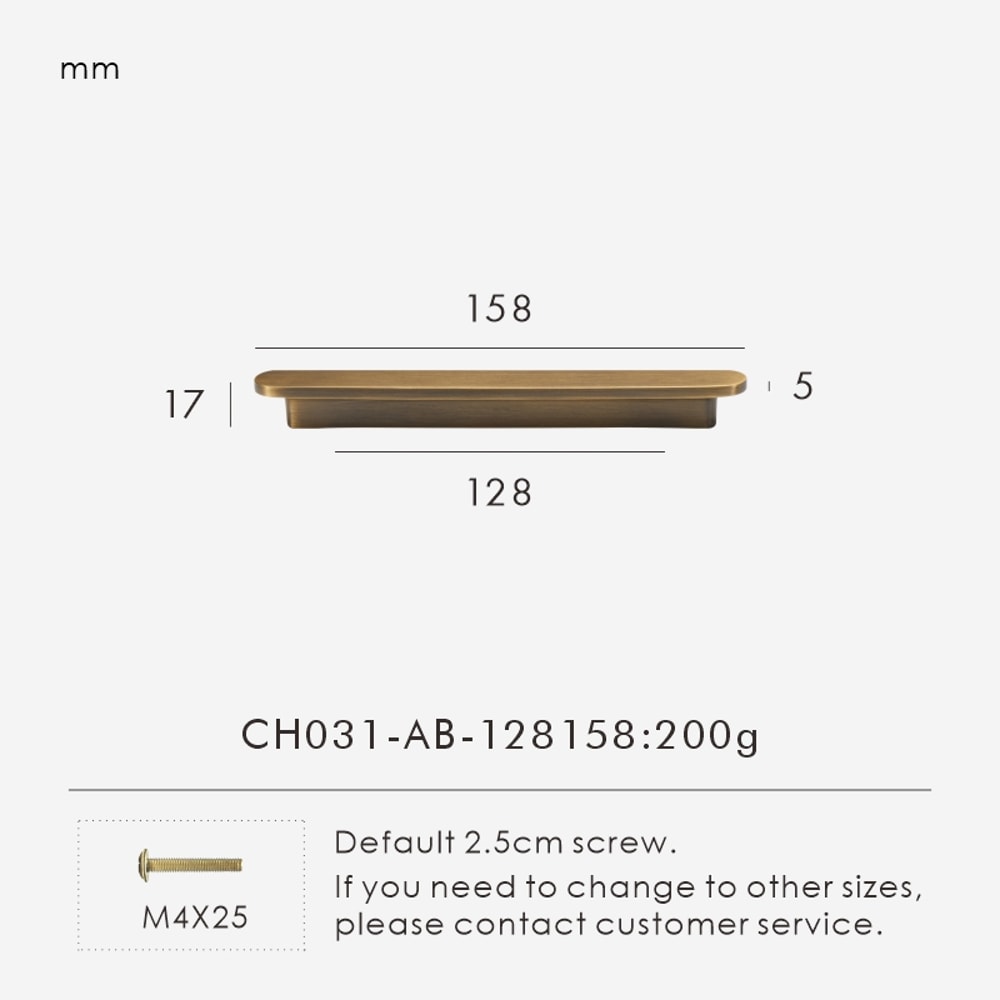 Nurlin Solid Brass Plain Modern Style Antique Bronze Cabinet Wardrobe Drawer Knobs Furniture Handle 6