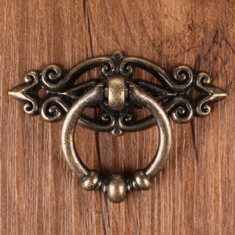 Vintage Cabinet Ring Handle Antique Drawer Pull Hardware 0