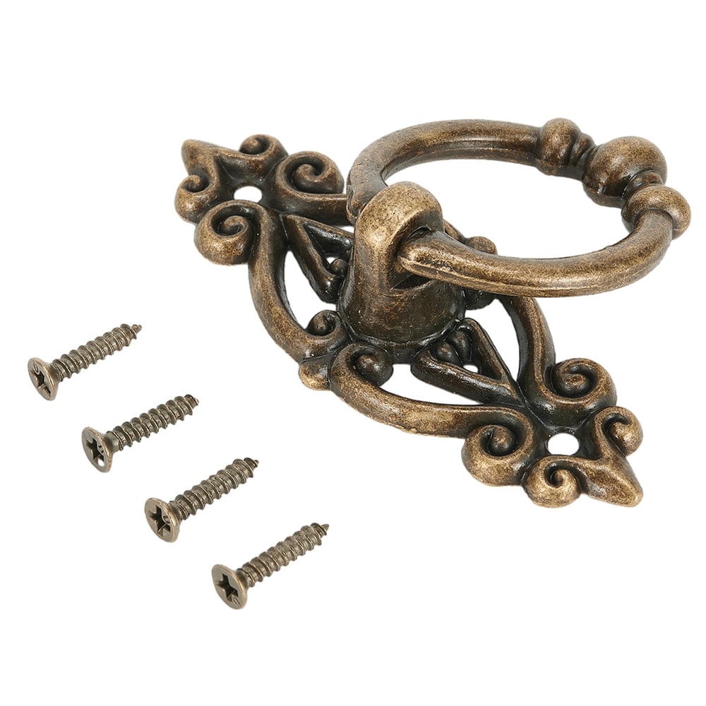 Vintage Cabinet Ring Handle Antique Drawer Pull Hardware 2