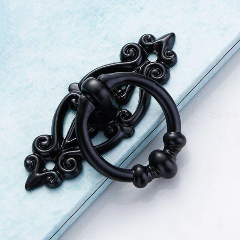 Vintage Cabinet Ring Handle Antique Drawer Pull Hardware 8