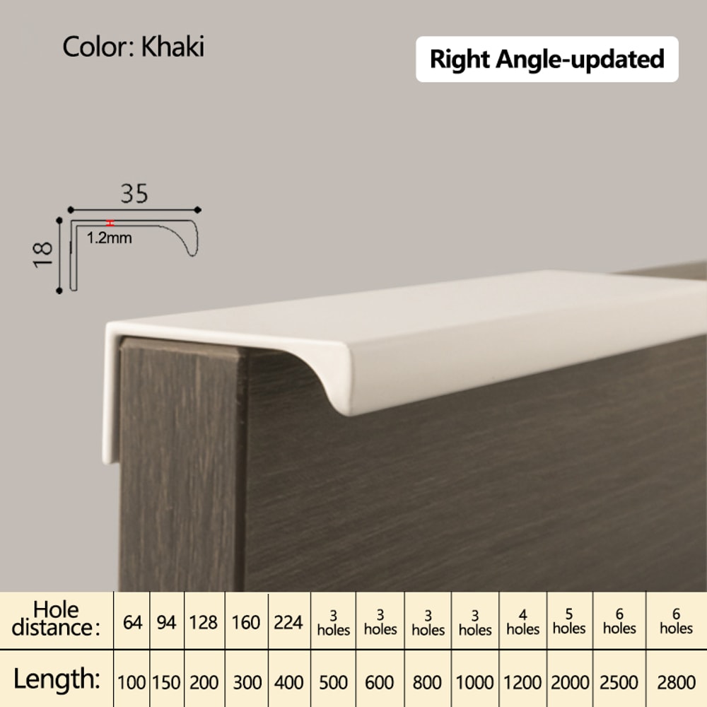 Curved Hidden Cabinet Handle Aluminum Finger Edge Pull for Kitchen Cabinets, Wardrobes and Drawers