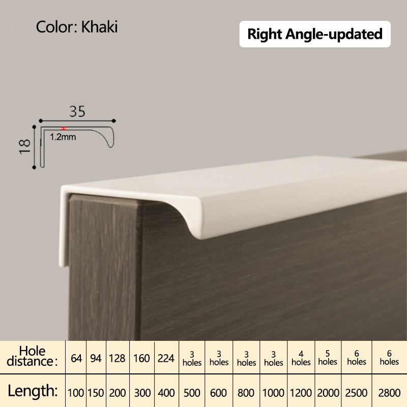 Curved Hidden Cabinet Handle Aluminum Finger Edge Pull for Kitchen Cabinets, Wardrobes and Drawers