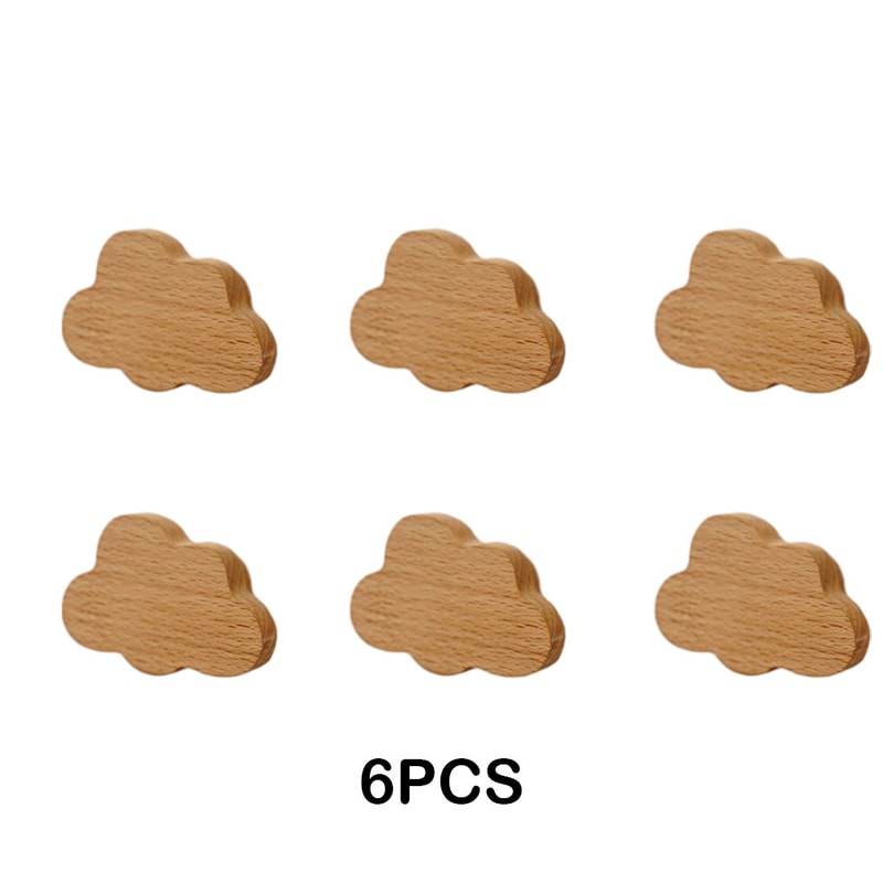 Cloud And Star Wooden Drawer Knobs For Kids Dresser And Nursery Cabinets 4