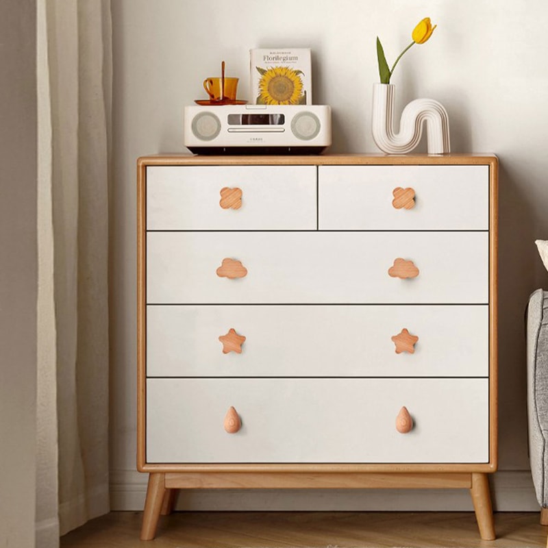 Cloud And Star Wooden Drawer Knobs For Kids Dresser And Nursery Cabinets 1