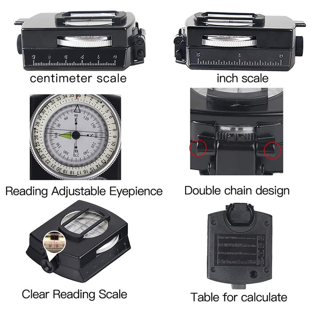 Military Compass Lensatic Survival Compass With Pouch For Hiking And Orienteering 1