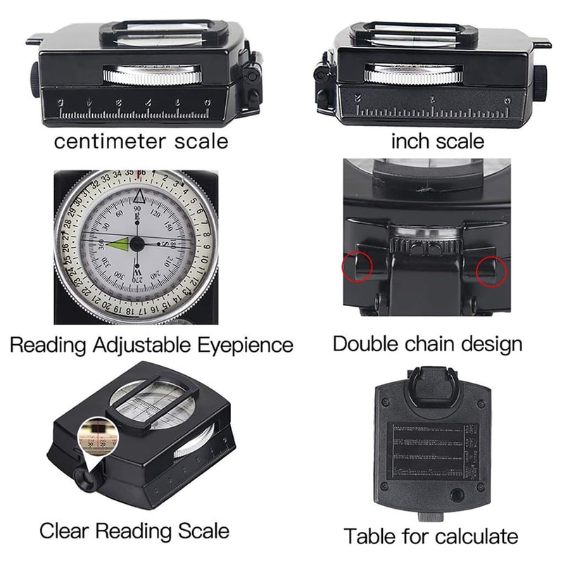 Military Compass Lensatic Survival Compass With Pouch For Hiking And Orienteering 1