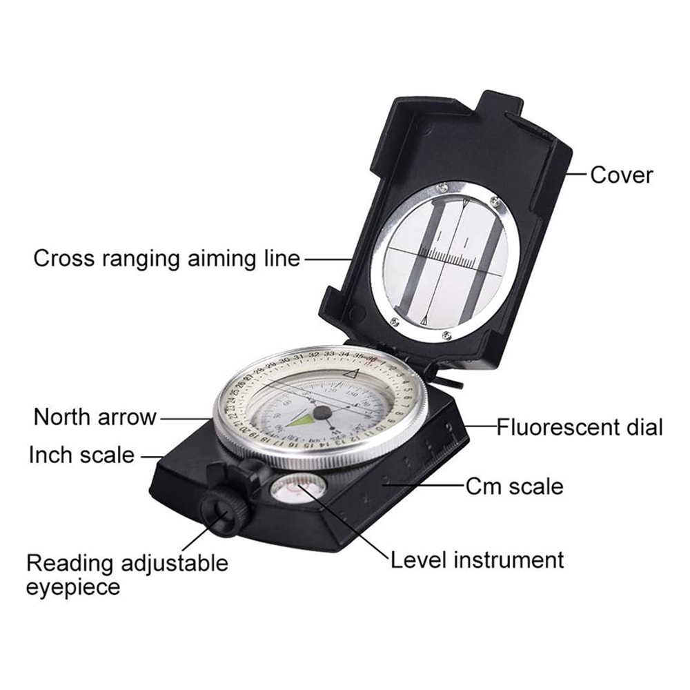 Military Compass Lensatic Survival Compass With Pouch For Hiking And Orienteering 2
