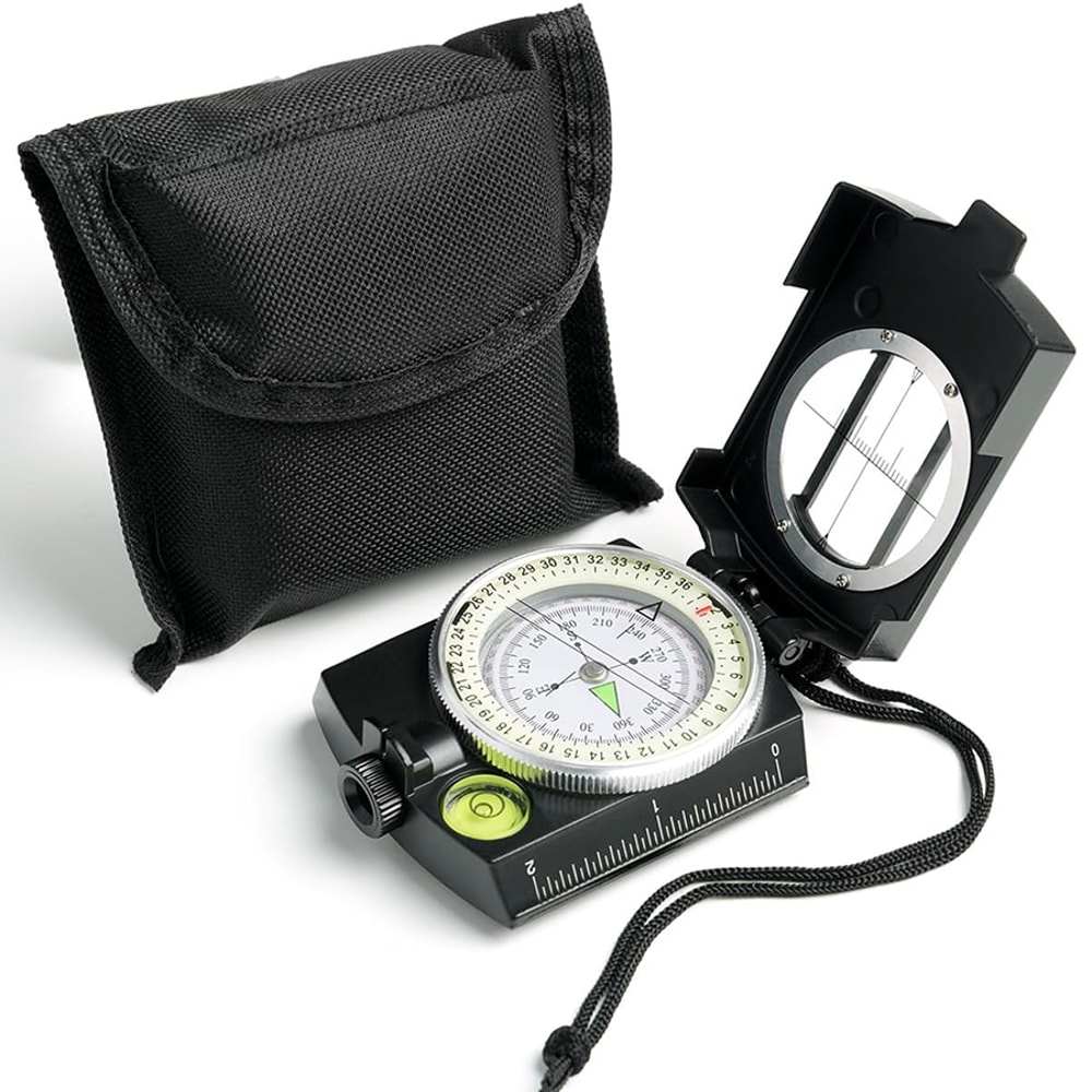 Military Compass Lensatic Survival Compass With Pouch For Hiking And Orienteering 6