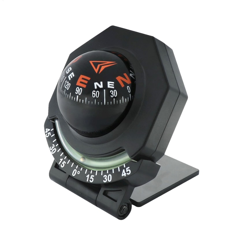 Adjustable Boat Compass with Inclinometer Dashboard Mount for Car and Marine Use