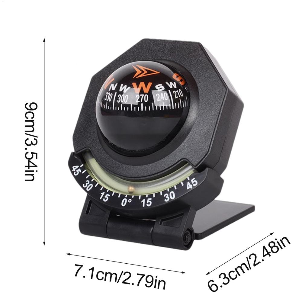 Adjustable Boat Compass with Inclinometer Dashboard Mount for Car and Marine Use