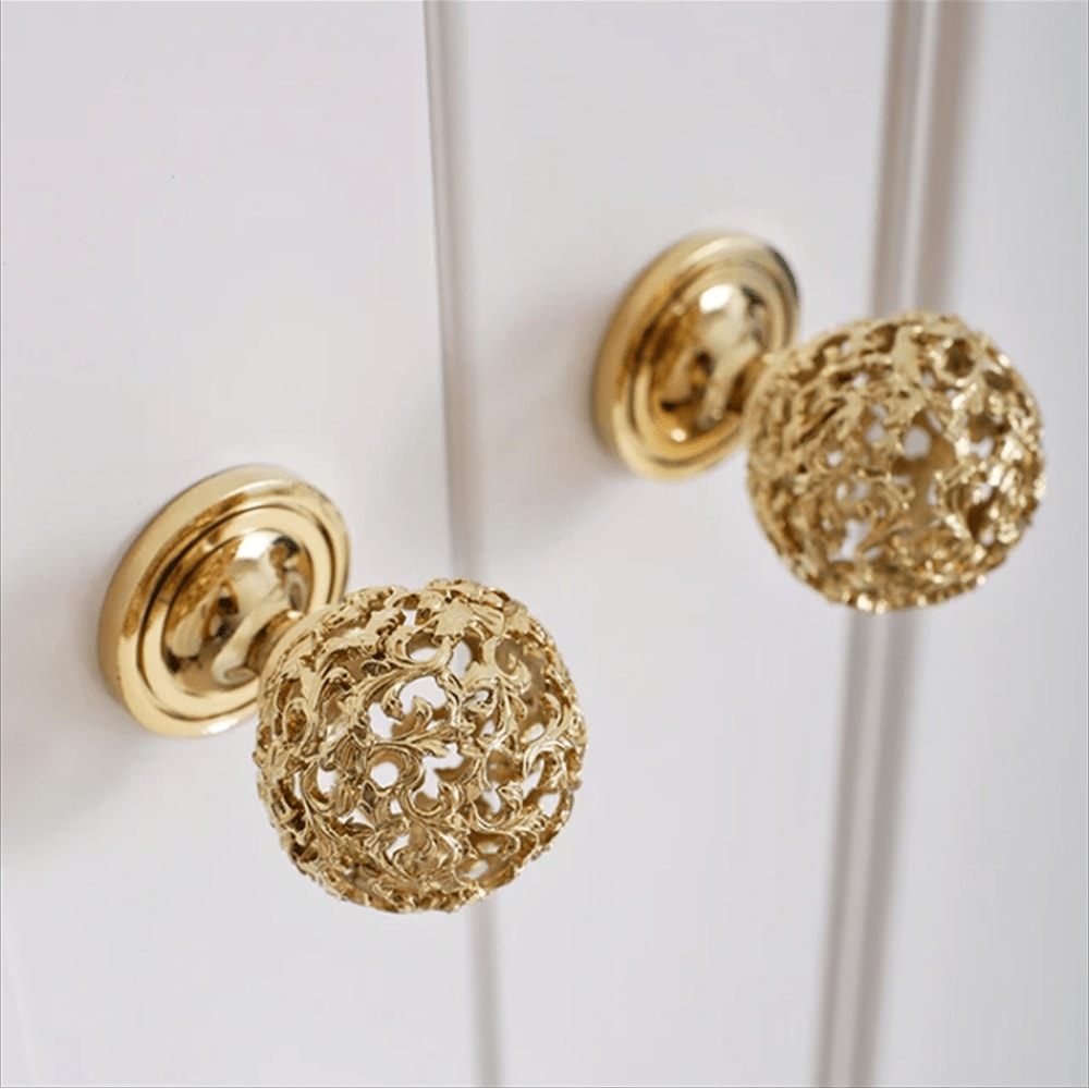 Polished Ball Cabinet Knob Zinc Alloy Round Drawer Pull 1