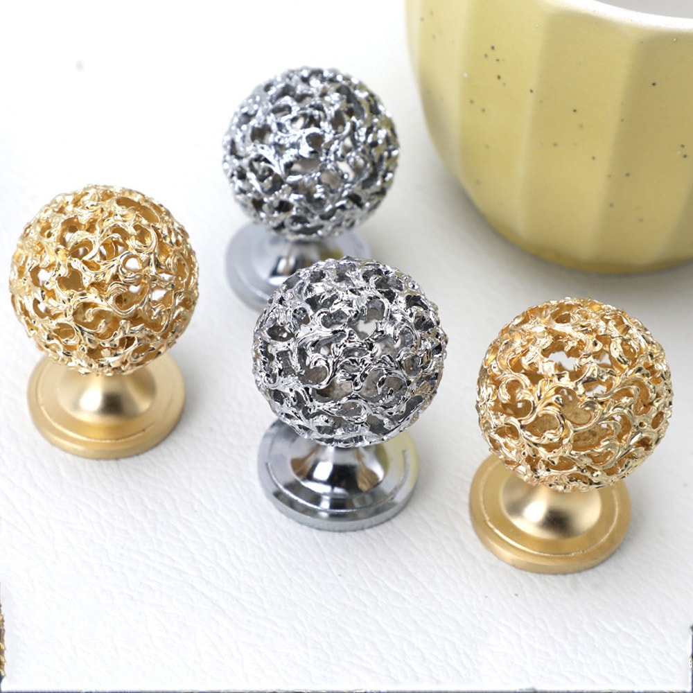Polished Ball Cabinet Knob Zinc Alloy Round Drawer Pull 4