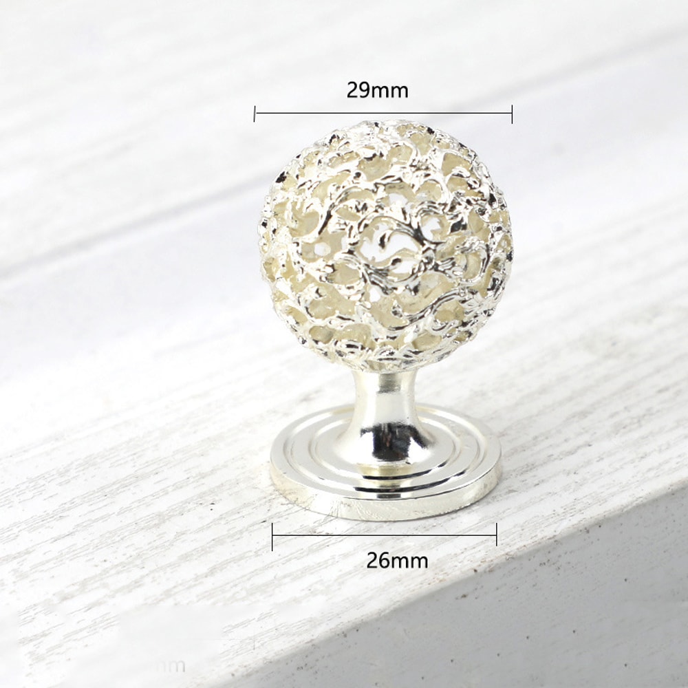 Polished Ball Cabinet Knob Zinc Alloy Round Drawer Pull 8