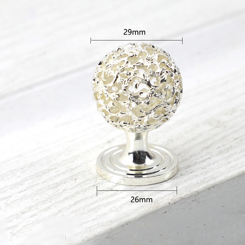 Polished Ball Cabinet Knob Zinc Alloy Round Drawer Pull 8