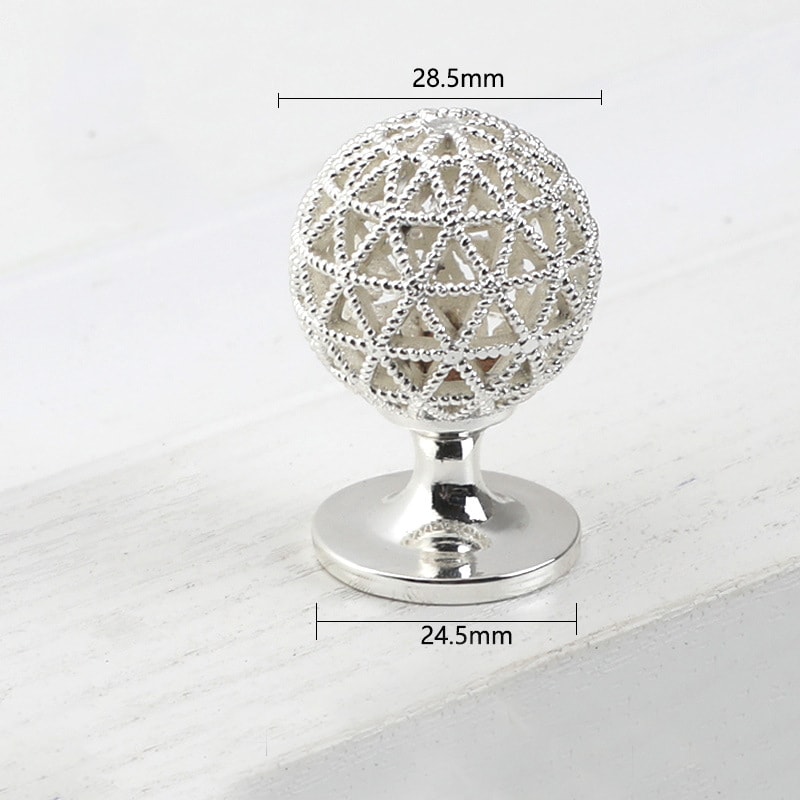 Polished Ball Cabinet Knob Zinc Alloy Round Drawer Pull 7