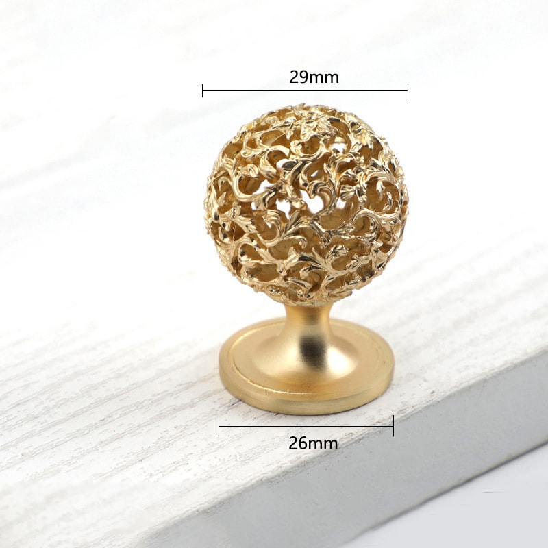 Polished Ball Cabinet Knob Zinc Alloy Round Drawer Pull 6
