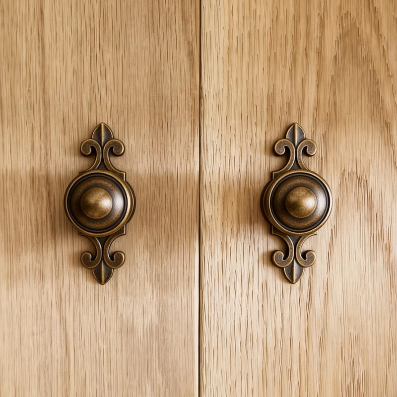 Vintage Brass Cabinet Knob Single Hole Antique Drawer And Wardrobe Pull 0