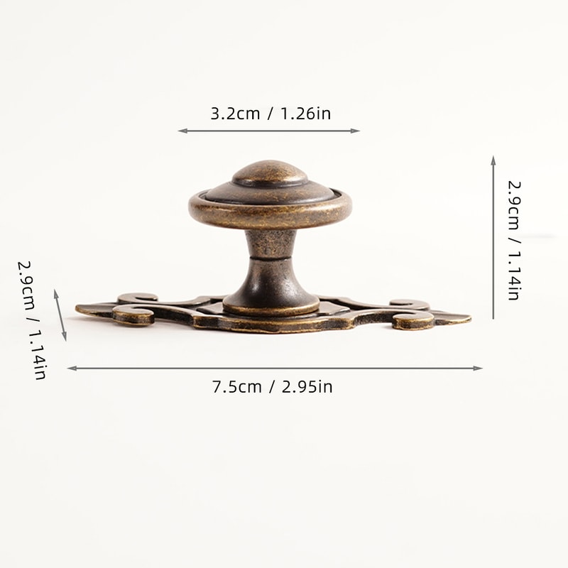 Vintage Brass Cabinet Knob Single Hole Antique Drawer And Wardrobe Pull 1