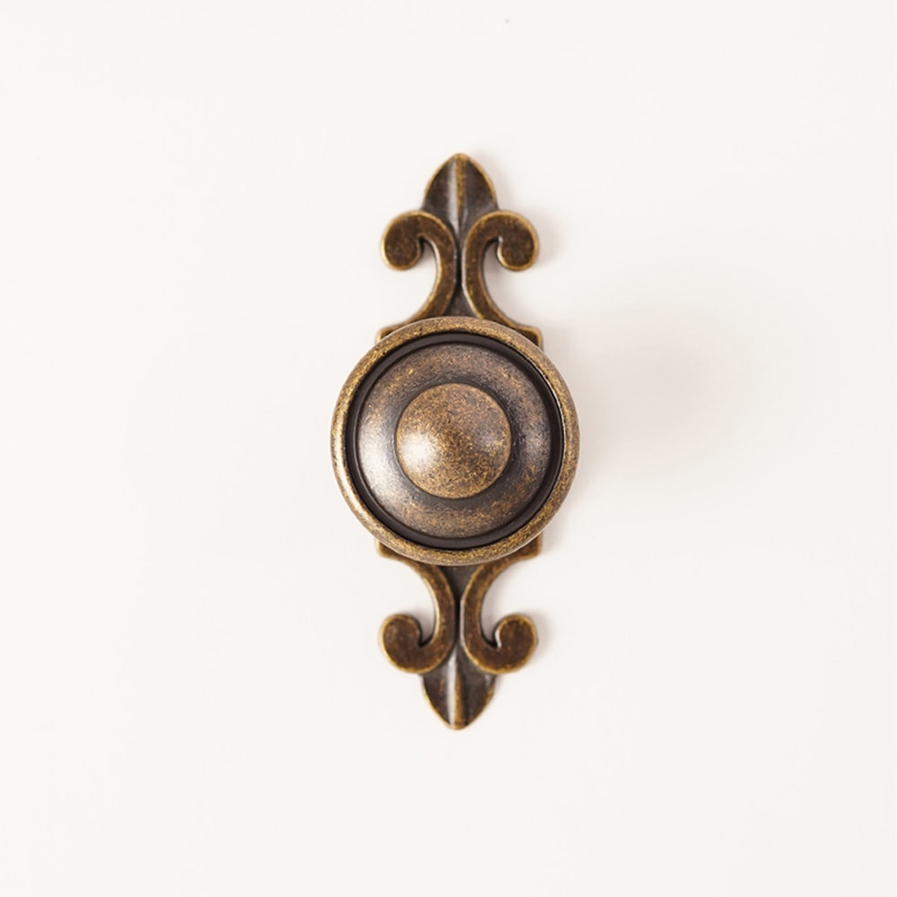 Vintage Brass Cabinet Knob Single Hole Antique Drawer And Wardrobe Pull 4