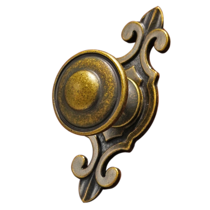 Vintage Brass Cabinet Knob Single Hole Antique Drawer And Wardrobe Pull 6