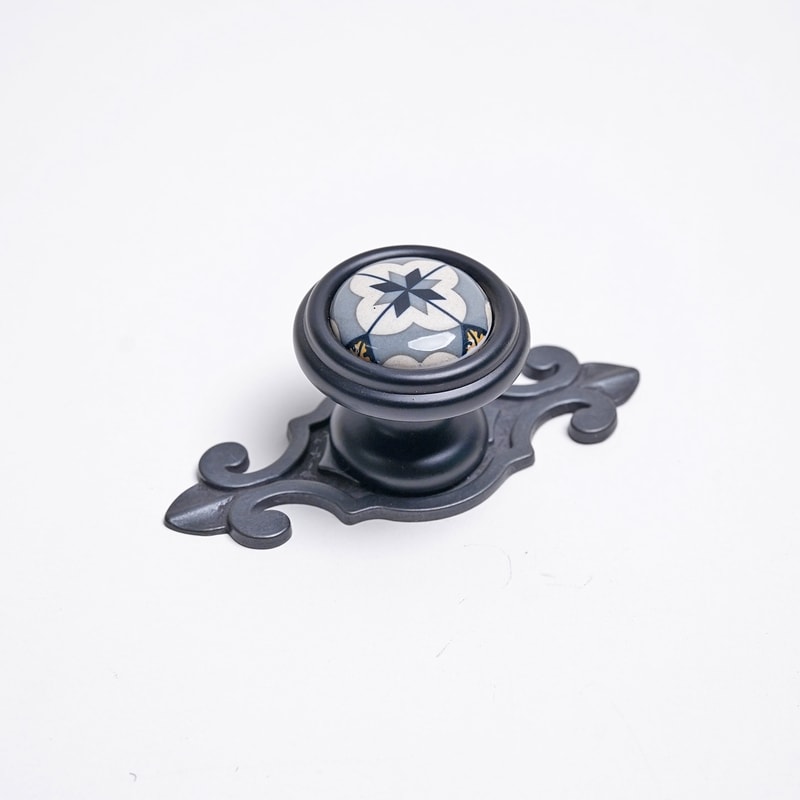 Vintage Ceramic Cabinet Knobs Bird Floral Drawer Pulls Set 6