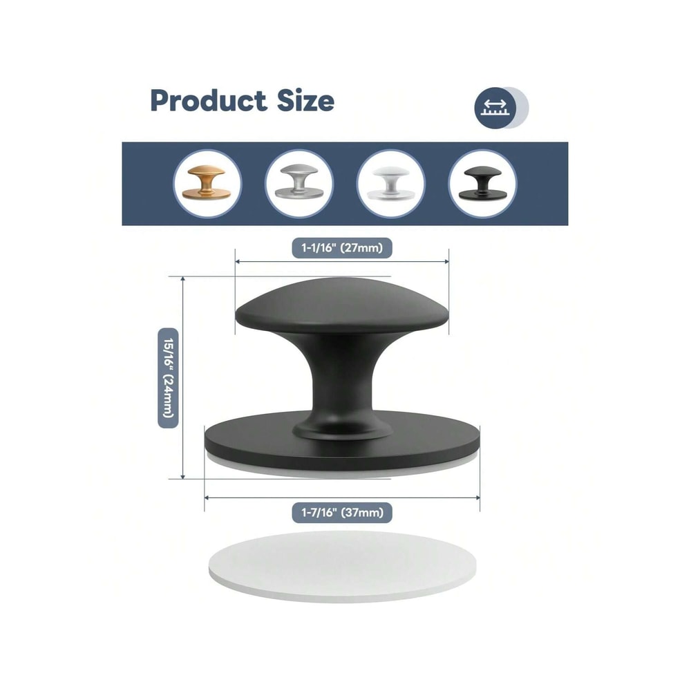 Self Adhesive Cabinet Knobs Stainless Steel No Drill Drawer Pulls 1