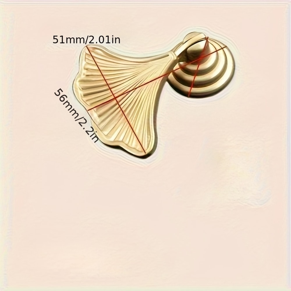 Ginkgo Leaf Cabinet Knobs Set Gold Drawer Pulls Single Hole Hardware 1