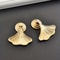Ginkgo Leaf Cabinet Knobs Set Gold Drawer Pulls Single Hole Hardware 3