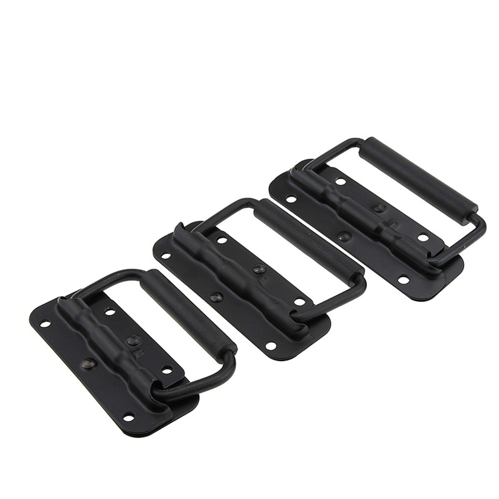 Black Spring Loaded Handle For Toolbox Cabinet Case Folding Grip Replacement 2