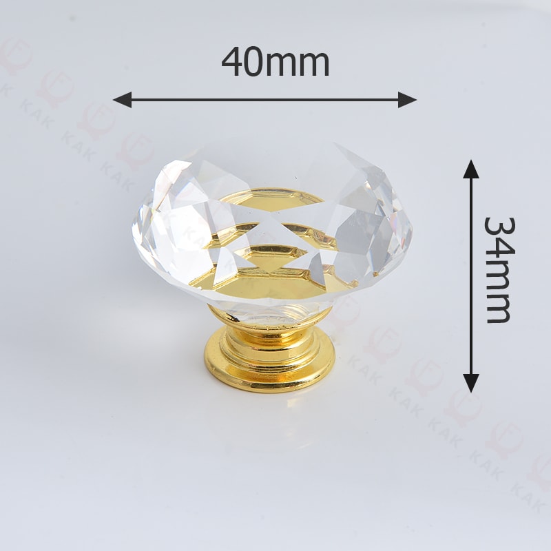 Crystal Cabinet Knobs Gold Drawer Handles Set Luxury Diamond Kitchen Cabinet Pulls 10