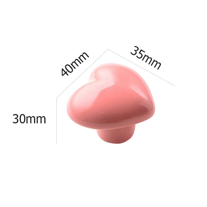 Colorful Heart Ceramic Cabinet Knobs For Kids Room Drawers And Closets 4