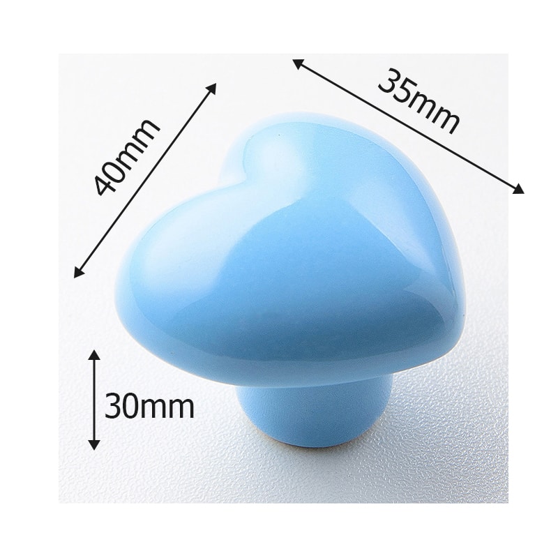 Colorful Heart Ceramic Cabinet Knobs For Kids Room Drawers And Closets 8