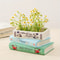 Vintage Ceramic Book Vase for Flowers and Bookshelf Decor