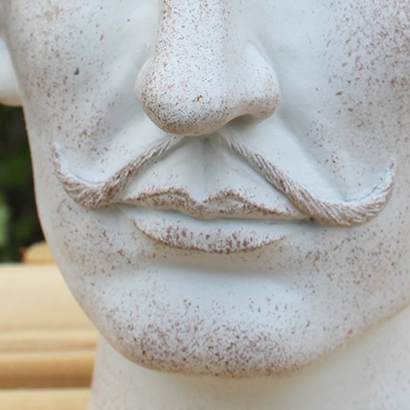 Mustache Resin Face Planter for Succulents and Small Indoor Plants