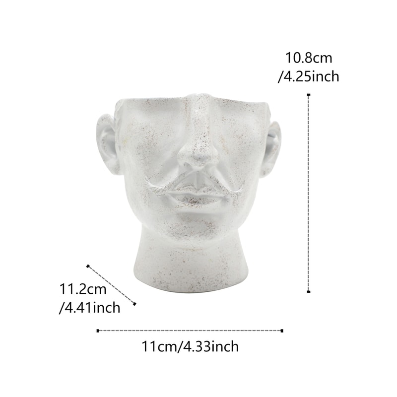 Mustache Resin Face Planter for Succulents and Small Indoor Plants