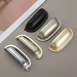 modern zinc alloy half moon cabinet handles for drawers, wardrobes and kitchen cabinets