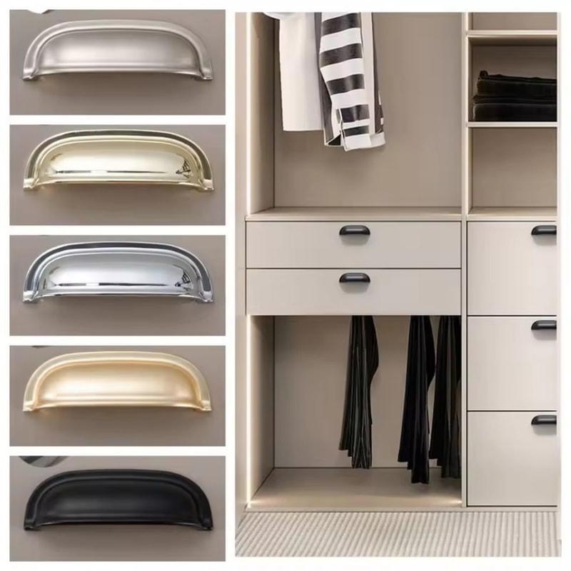 Modern Zinc Alloy Half Moon Cabinet Handles For Drawers Wardrobes And Kitchen Cabinets 3