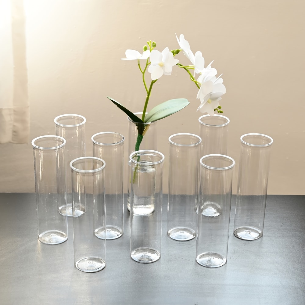 Clear Cylinder Vase Set for Flowers, Desktop Decor and Wedding Centerpieces